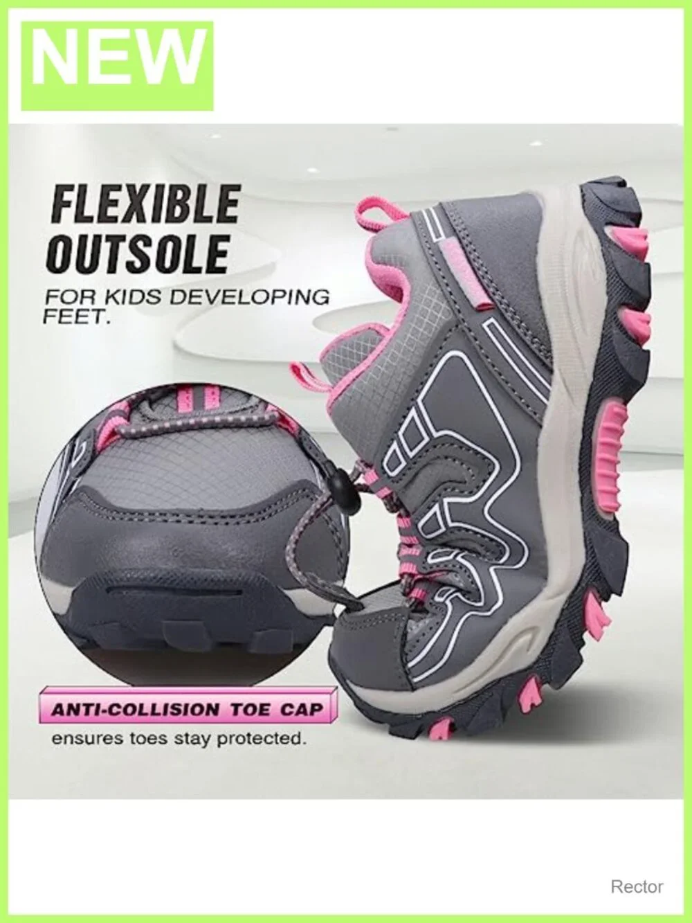 Boys Waterproof Athletic Sneakers Slip Resistant Bungee Lace Running Shoes